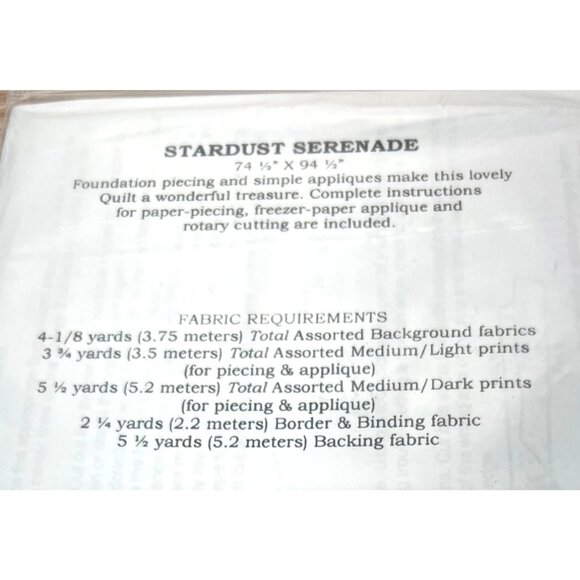 Stardust Serenade Quilt Pattern  59" X 74" Patchwork & Applique Design - Picture 3 of 3